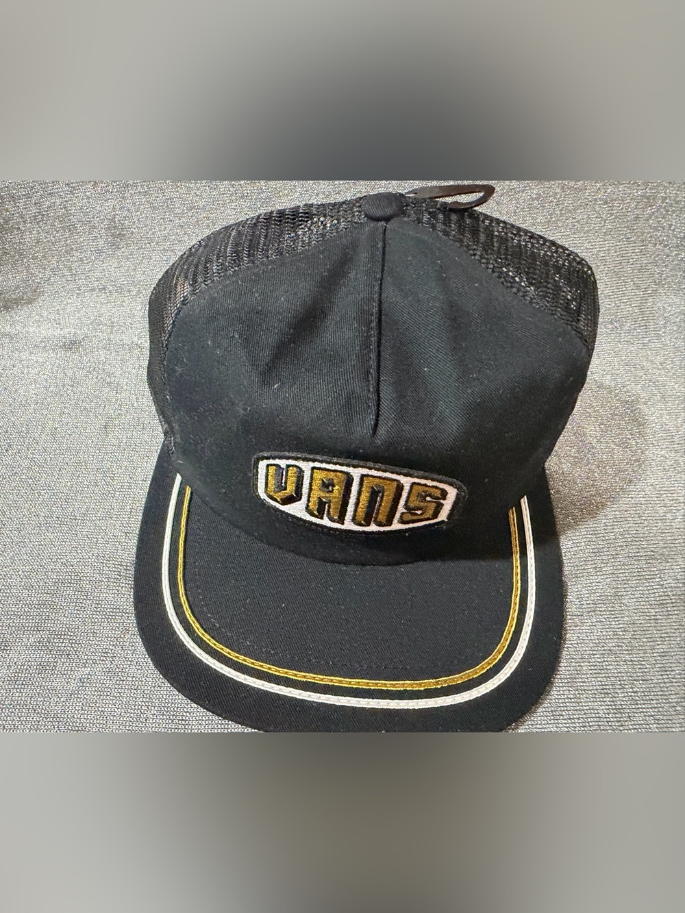 Vans Black trucker Hat with Yellow & White Accents NWT